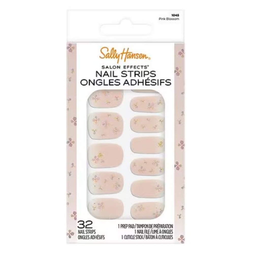 Sally Hansen Salon Effects Nail Strips Pink Blossom 1045 New!